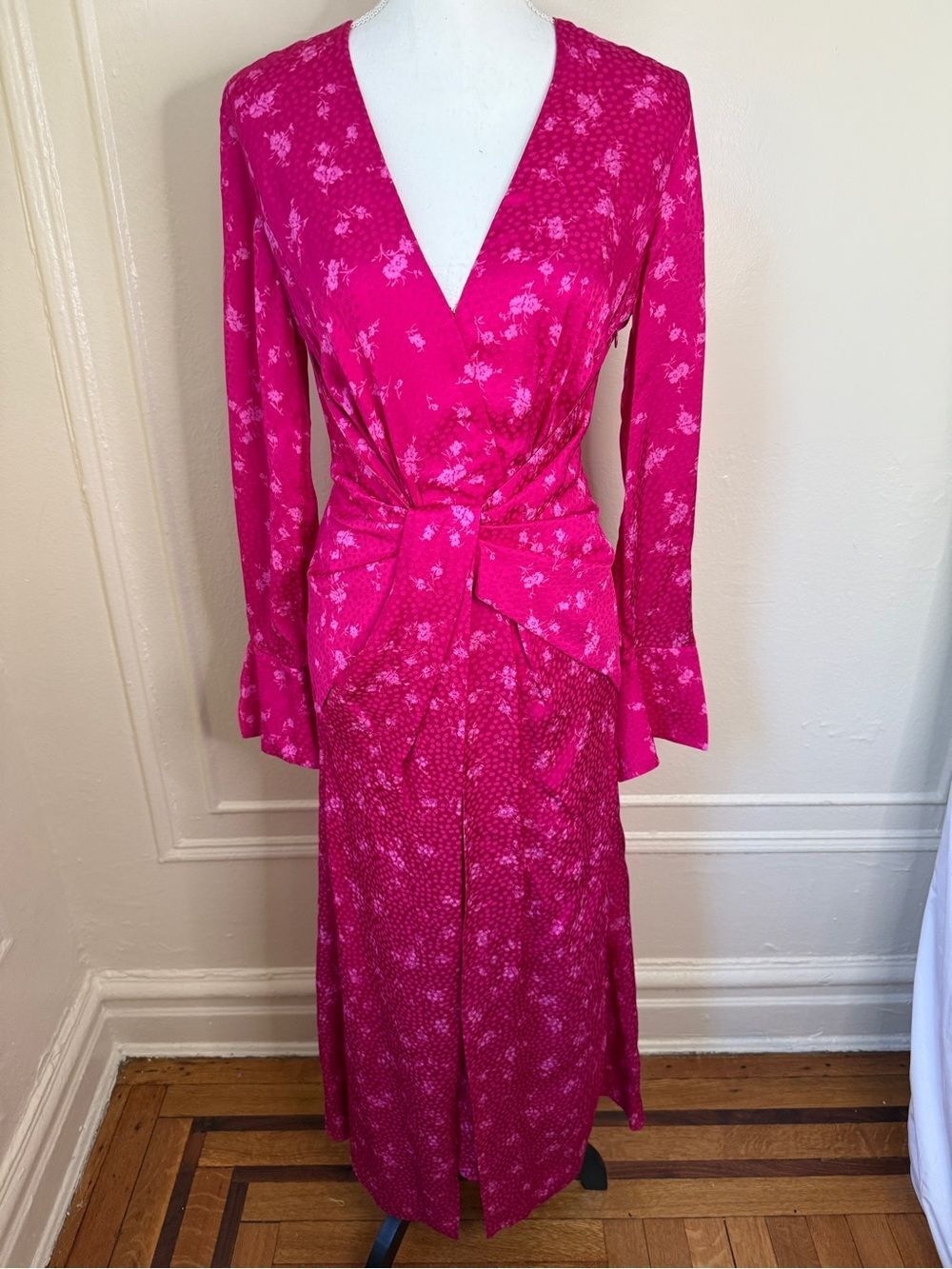Designer Acler Wetherby Fuschia Maxi Summer Party Evening Dress